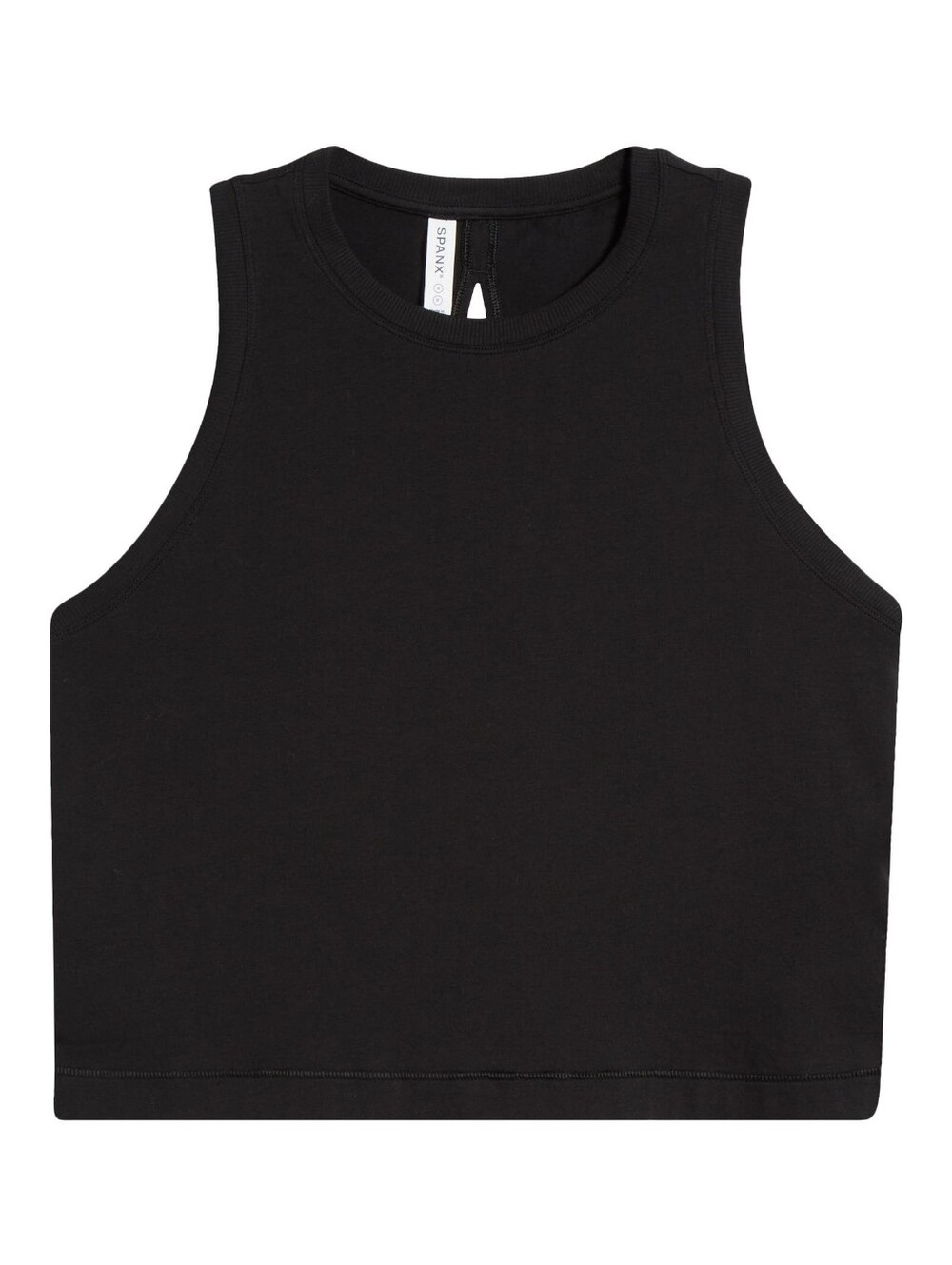 SPANX Supernaturals Flow Crewneck Tank Top Keyhole Back Black Small New